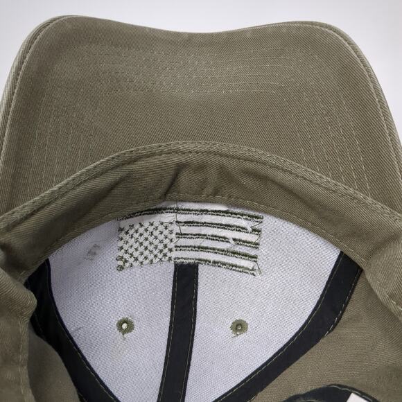 American Flag Strapback Hat Green One Size Adjustable Embroidered Rothco - Picture 8 of 10